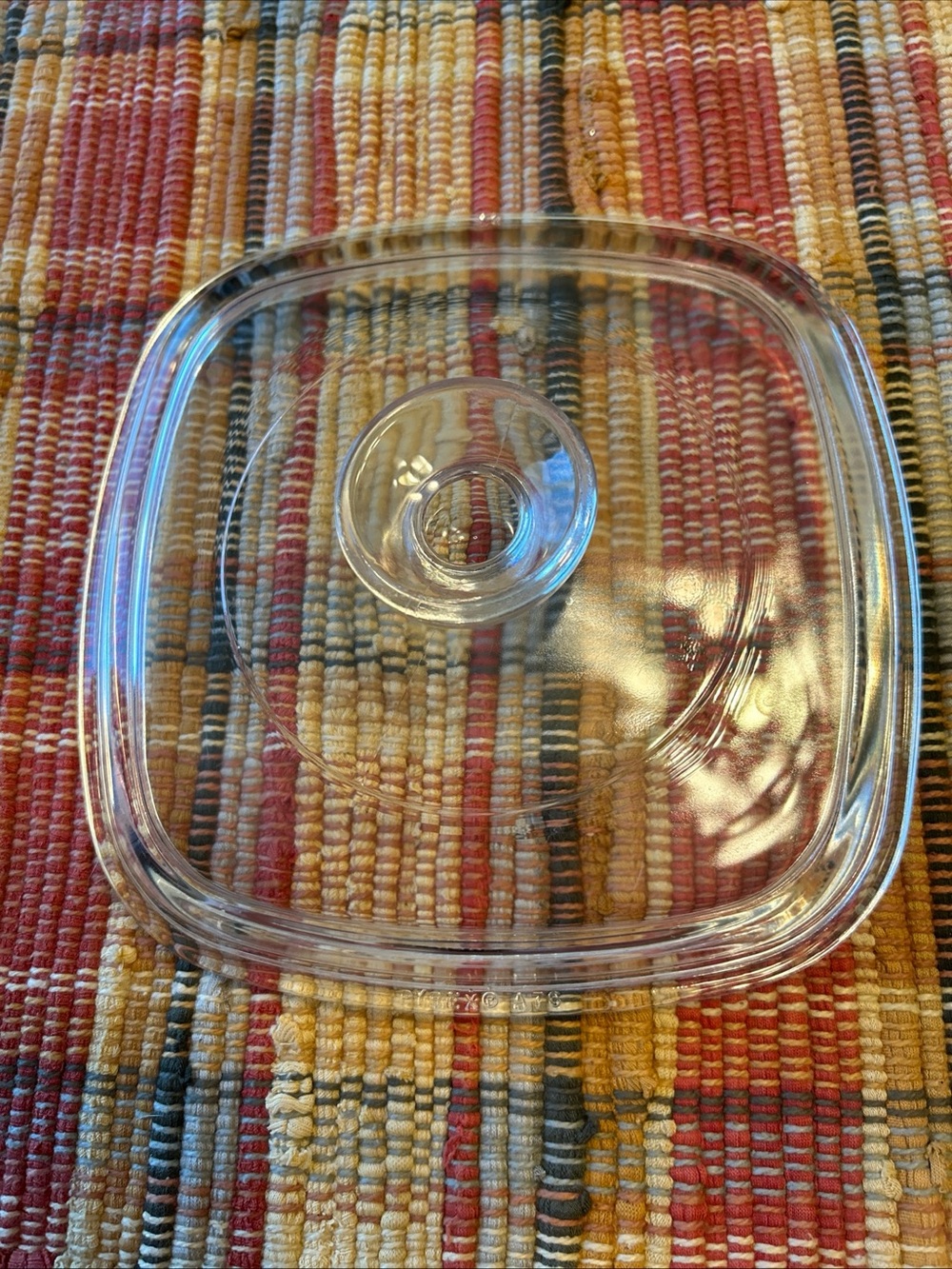 Vintage Clear Pyrex Replacement Lid Square A-7-C  7” x 7” Excellent Condition.